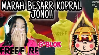 KOPRAL JONO MARAH !! DI KATAIN GOBLOK SAMA BOCIL GARENA FREE FIRE REACTION HERMA