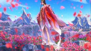 The dancing lady is graceful and plays with her shadow, while the beautiful lady looks back and smil