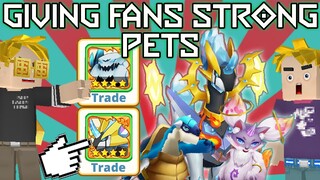 GIVING FANS MY STRONG PETS IN TRAINERS ARENA || BLOCKMAN GO