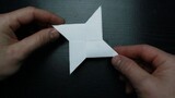 How to fold a basic ninja shuriken out of white paper? See what the master does!