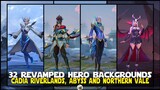 32 NEW REVAMPED HERO'S BACKGROUND ENTRANCE CADIA RIVERLANDS, ABYSS AND NORTHERN VALE BACKGROUND MLBB
