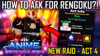 How To AFK Farm for New SECRET (Rengoku) In Anime Vanguards UPDATE 0.5!