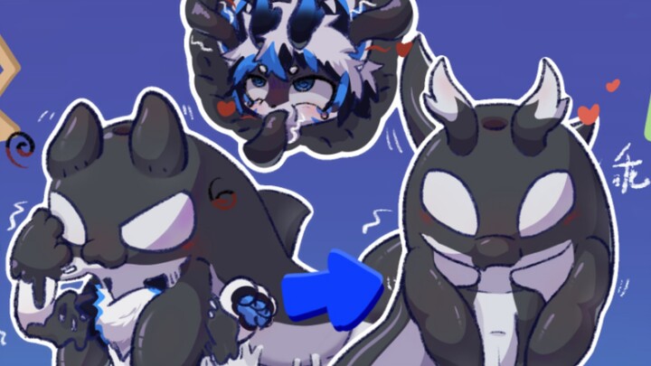 [furryTF] Has been assimilated by the seemingly innocent little false killer whale~❤️