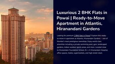 Luxurious 2 BHK Flats in Powai  Ready-to-Move Apartment in Atlantis, Hiranandani
