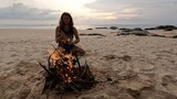 Wild cooking in Sri-Lanka \ Chicken on the beach with open fire