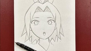 Anime drawing | how to draw kid Sakura step-by-step easy