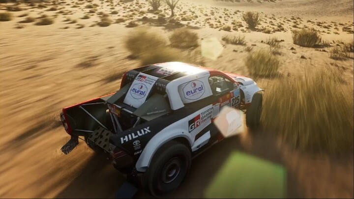 Car Toyota GR DKR Hilux in Dakar Desert Rally. Toyota Gazoo racing SA