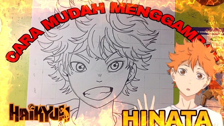 CARA yg sangat mudah menggambar anime HAIKYUU, HINATA