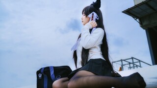 [cos collection] Young lady cosplay Azur Lane jk uniform Atago dog, Awei's daily death series.