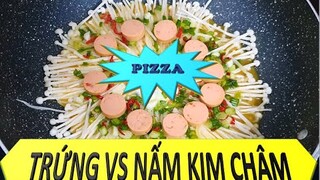 TRỨNG CHIÊN CÙNG NẤM KIM CHÂM - Một món ăn ngon, đơn giản và dễ thực hiện - Cùng Mến Râu vào bếp.