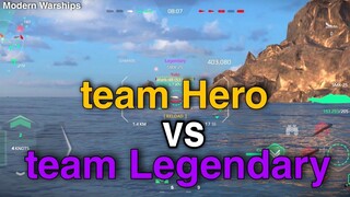 Modern Warships: Team HERO vs Team LEGENDARY. online match gameplay.