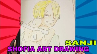 menggambar sanji si koki ganteng one piece