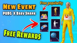 New Event! OFFICIAL COLLABORATION WITH BABY SHARK PUBG MOBILE | GET FREE OUTFIT + EMOTE + POPULARITY