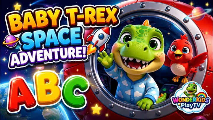 Baby T-Rex Space Adventure! 🚀 Learn ABC Letters & Sounds with Tiko & Rumi | Kids Educational Video