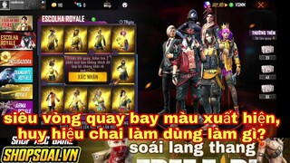 Free fire| review siêu vòng quay bay màu nhà người ta, huy hiệu chai lam dùng làm gì?
