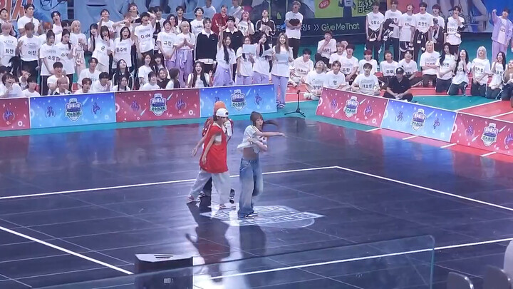 BADVILLAIN Random Dance Competition, Front View, Gold Medal – Featuring a Female Dancer and Six Male