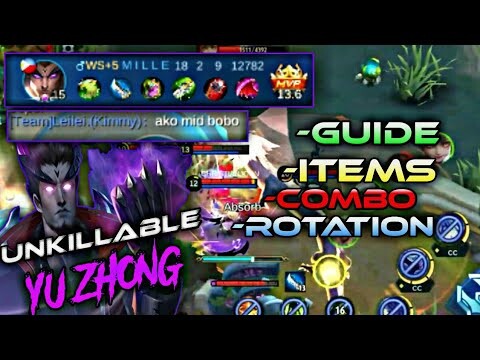 UNKILLABLE Yu Zhong + Angela COMBO | [GUIDE + ITEM] *CARRYING A TRASHTALKER TEAM* | MLBB (GAMEPLAY)