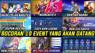 BOCORAN 10 EVENT MOBILE LEGENDS YANG AKAN HADIR 2024! MLBB X NARUTO EVENT NEOBEAST & SKIN GRATIS ML