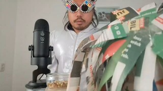 ASMR Plate Licking Chopped Pistachio & Face Brushing With Magic Brush