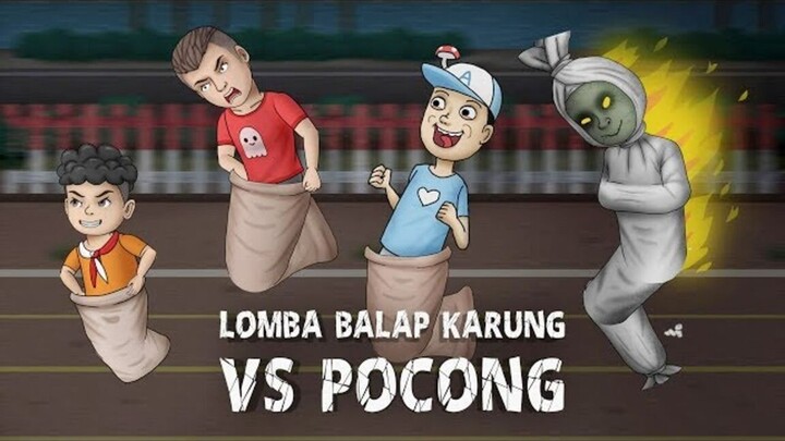 Pocong ikut Lomba Balap Karung ft Acil, Wowo  Animasi Horor Kartun Lucu  Kartun