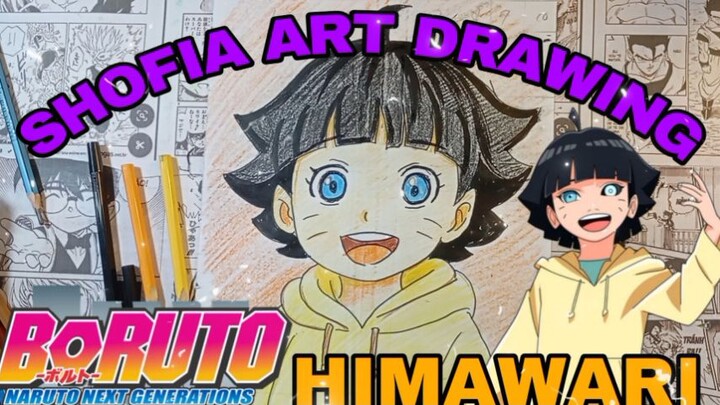 drawing himawari dari anime boruto
