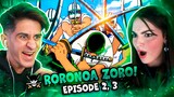 ZORO JOINS THE CREW! One Piece Episode 2, 3 REACTION!