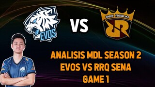 ANALISIS GAMEPLAY EVOS ESPORTS VS RRQ SENA GAME 1 MDL SEASON 2 | Jeje