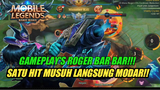 TOP GLOBAL ROGER BAR BAR MUKILL SAMPE KE TURRET!! -Mobile Legends Bang Bang