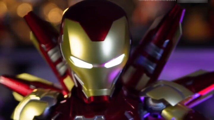 [Unzip Review] Magic Storm Q version assembled Iron Man, the paint color is very bright! It also com