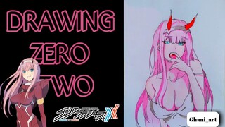 ngambar zero two😍siapa nih yg waipunya zero two😋