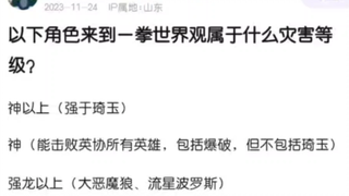 以下角色来到一拳超人中是什么灾害水平？