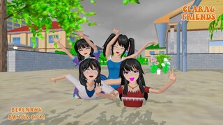 CLARA & FRIENDS [ BANJIR DATANG HATI SENANG ] __ SAKURA SCHOOL SIMULATOR