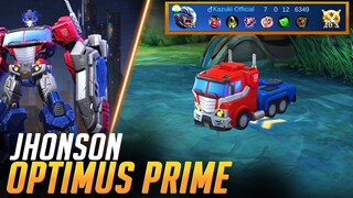 OPTIMUS PRIME MADE JOHNSON SUPER TANKY | MOBILE LEGENDS BANG BANG