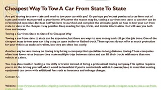 Cheapest Way To Tow A Car From State To State