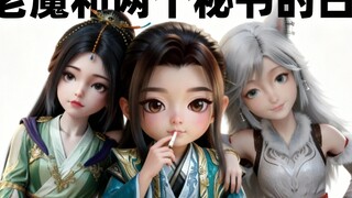 韩老魔和他的两个秘书