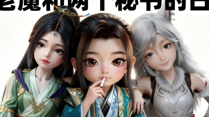 Hàn Lão Mặc và hai thư ký của ông