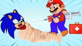 Sonic Super Gold vs Super Mario - Funny moments - Sonic The Hedgehog 2021 sega 666