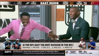 FIRST TAKE | Stephen A. claims the NFC East is not the best NFL division - Michael Irvin reacts