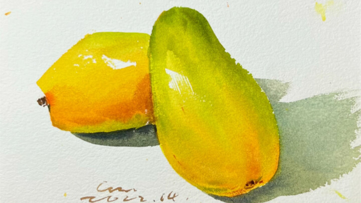 Lately I’ve been into eating fruit—let’s start with a watercolor!