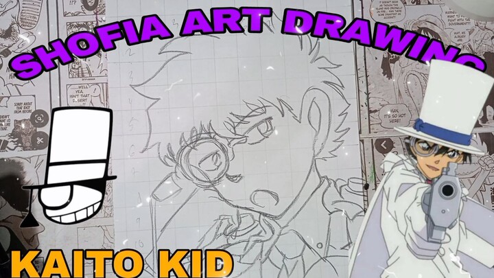 drawing KAITO kid dari anime detektif CONAN