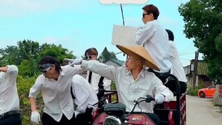 Lu Dan rides an electric tricycle to lead the team to work on the field! F3 basketball team presents