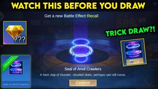 TRICK TO GET PERMANENT RECALL?! WATCH THIS BEFORE YOU DRAW EPIC RECALL "SEAL OF ANVIL"! - MLBB