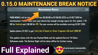 Pubg Mobile 0.15.0 Maintenance  Notice Is Here 😍 || Update Size Full Explained