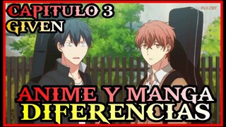 DIFERENCIAS ENTRE EL ANIME Y MANGA DE GIVEN CAPITULO 3 APARECE EL GOOGLE DE GIVEN