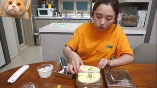 Mukbang thịt xào cây ,bánh kem #mukbang #mukbangASMR