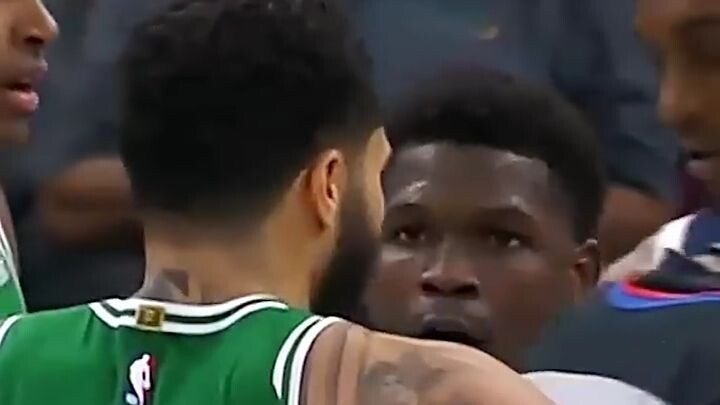 jayson tatum and anthony edwards going back in