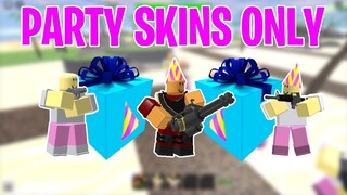 USING PARTY SKINS LOADOUT IN MOLTEN | Tower Defense Simulator | ROBLOX