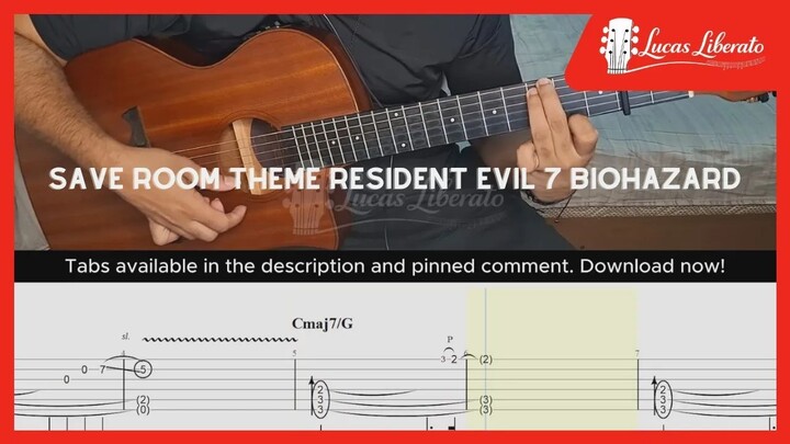 Resident Evil 7 Biohazard - Saferoom | Fingerstyle Guitar | Free Tabs + On Screen TAB