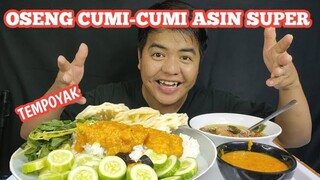 SARAPAN OSENG CUMI-CUMI ASIN SAMBEL TEMPOYAK DAN LALAPAN KERUPUK DAN KABAU