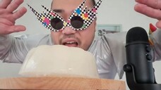 Chinese ASMR - Licking Giant Orange Ice Cream Plate Without Using Hands [ENG Subtitles]